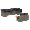 vidaXL Set Divano da Giardino 9 pz con Cuscini Grigio in Polyrattan