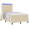 vidaXL Letto a molle con materasso con led Crema 120 x 200 cm Tessuto