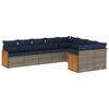 vidaXL Set Divani da Giardino 9 pz con Cuscini Grigio in Polyrattan