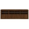 vidaXL Credenza con Luci LED Rovere Marrone 202x37x67 cm
