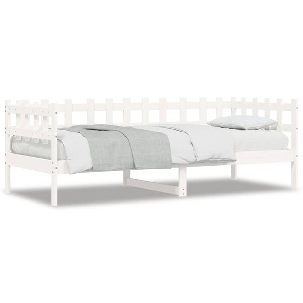 vidaXL Dormeuse senza Materasso Bianca 90x200 cm Legno Massello Pino