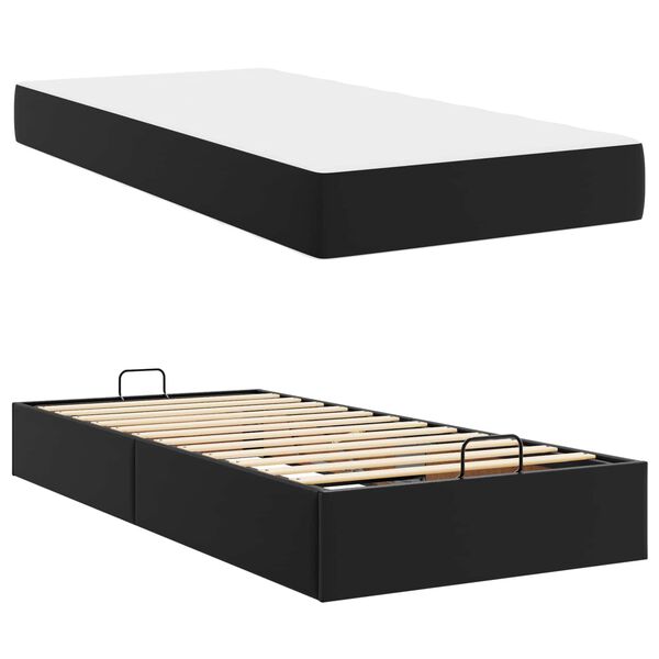 vidaXL Struttura letto con materasso Nero 80 x 200 cm Pelle sintetica