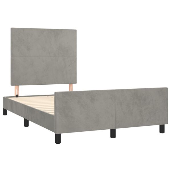 vidaXL Giroletto senza Materasso Grigio Chiaro 120x190 cm Velluto