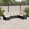 vidaXL Set Divani da Giardino con Cuscini 8 pz Nero in Polyrattan