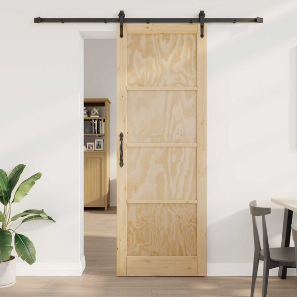 vidaXL Porta scorrevole ORKDAL Marrone 83 x 232 cm Pino massello