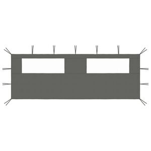 vidaXL Parete con Finestre per Gazebo 6x2 m Antracite