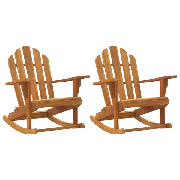 vidaXL Sedie Dondolo Adirondack Giardino 2pz 79x100x103 Massello Teak