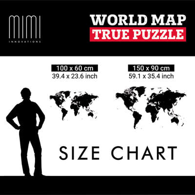 MiMi Innovations Mappa del Mondo Decoro Luxury Puzzle Marrone 150x60cm
