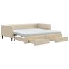 vidaXL Divano Letto Estraibile con Cassetti Crema 100x200cm in Tessuto