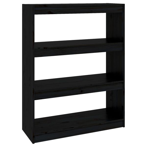 vidaXL Libreria/Divisorio Nero 80x30x103,5cm in Legno Massello di Pino