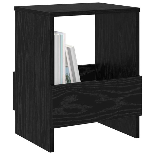 vidaXL Scaffale per riviste 2 pcs Rovere Nero 35 x 30 x 45 cm