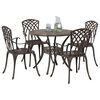 vidaXL Set da Pranzo per Giardino 5 pcs Bronzo 90 x 90 x 75 cm