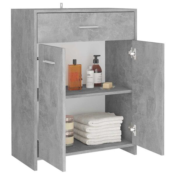 vidaXL Mobile da Bagno Grigio Cemento 60x33x80 cm in Legno tecnico