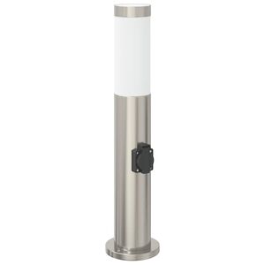 vidaXL Lampada a paletto con presa elettrica 50 cm Acciaio Inox IP44