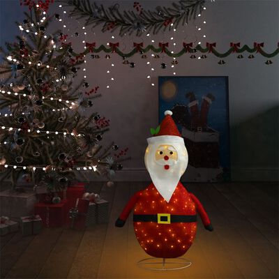 vidaXL Figura Decorativa Babbo Natale con LED Tessuto Lusso 90 cm