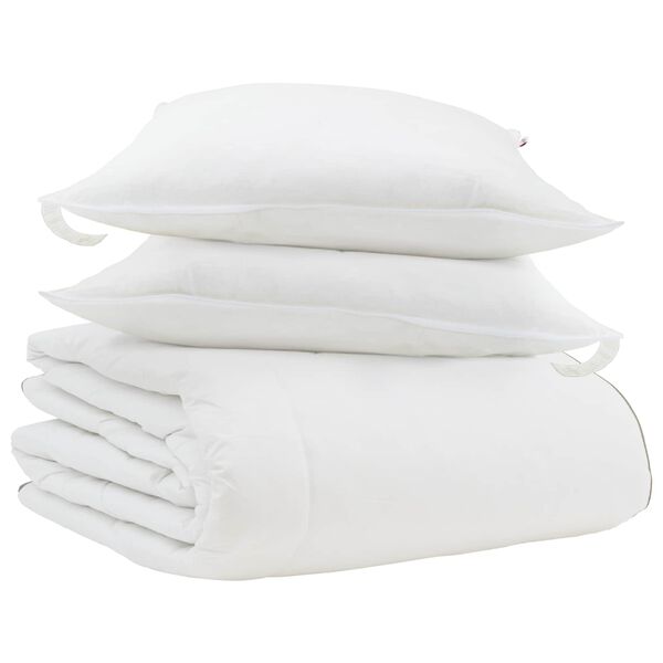 vidaXL Duvet Invernale con cuscino 3 pcs Bianco Piuma d'anatra
