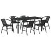 vidaXL Set da Pranzo per Giardino 7 pcs Nero