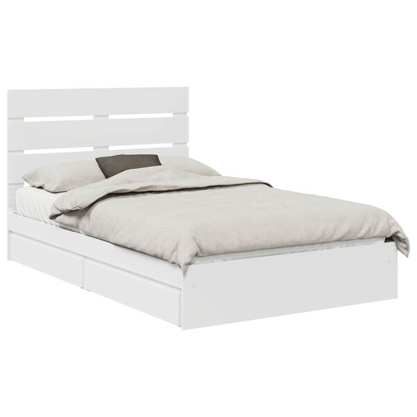 vidaXL Letto con Contenitore Bianco 135 x 190 cm Legno multistrato