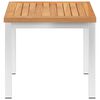 vidaXL Tavolino da Giardino 45x45x38cm in Legno di Teak e Acciaio Inox
