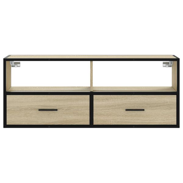 vidaXL Mobile TV Rovere Sonoma 100x31x39,5cm Legno Multistrato Metallo