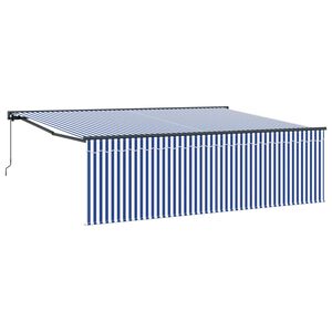 vidaXL Tenda Retrattile Blu e Bianco 400 &times; 300 cm