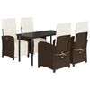 vidaXL Set da Pranzo da Giardino 5pz con Cuscini in Polyrattan Marrone