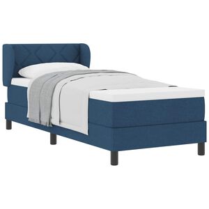 vidaXL Letto a molle con testiera Blu 80 x 200 cm Tessuto
