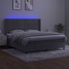 vidaXL Letto a Molle Materasso e LED Grigio Chiaro 180x200 cm Velluto