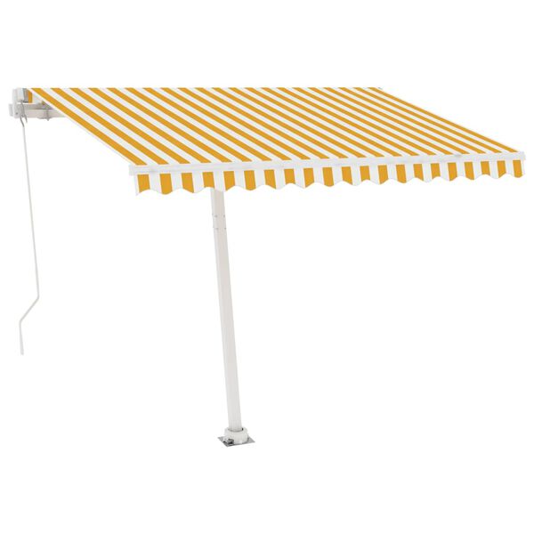 vidaXL Tenda da Sole Manuale con LED 300x250 cm Gialla e Bianca