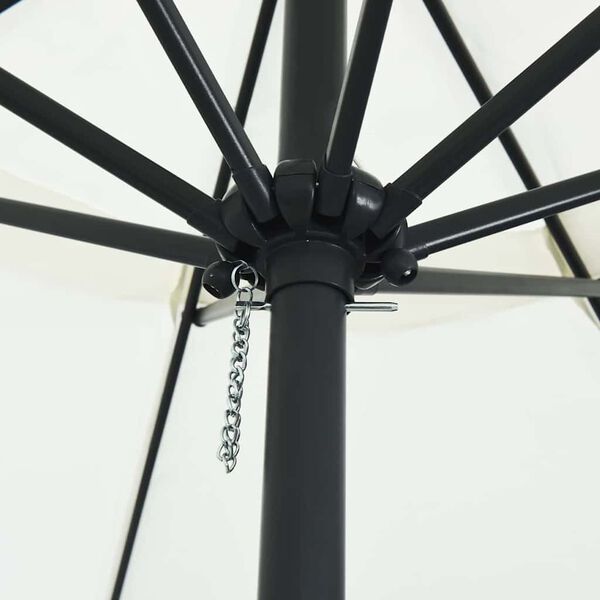 vidaXL Ombrello da giardino Bianco e Nero 395 x 395 x 245 cm