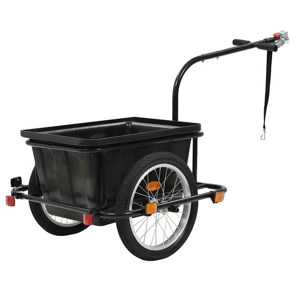 vidaXL Rimorchio Bicicletta Nero 50 L