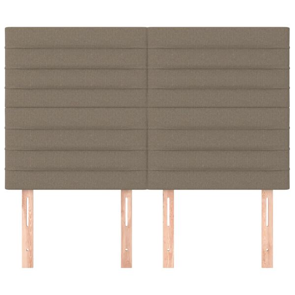 vidaXL Testiera per letto Tortora 144x5x118/128 cm Tessuto