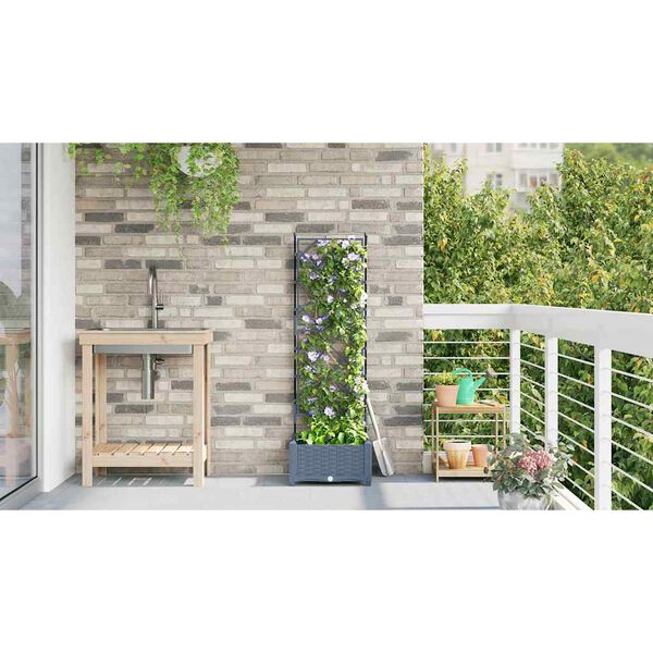 vidaXL Vaso da giardino Grigio Chiaro 40 x 40 x 125,5 cm Acciaio