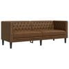 vidaXL Divano Chesterfield a 3 Posti Marrone in Similpelle Scamosciata