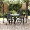 vidaXL Set da Pranzo per Giardino 7 pcs Nero Alluminio