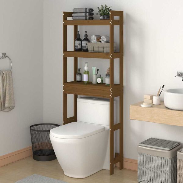 vidaXL Rastrelliera da Bagno Ambra 63x26x171 cm Legno Massello Pino