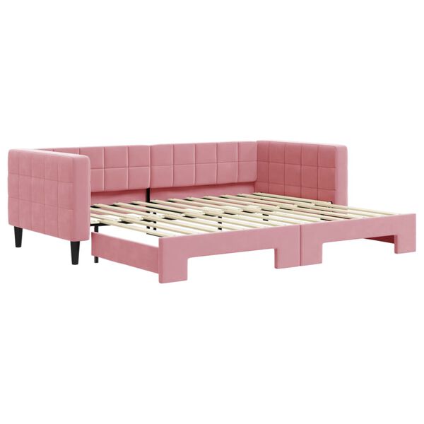 vidaXL Divano Letto con Letto Estraibile Rosa 90x200 cm in Velluto