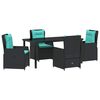 vidaXL Set da Pranzo per Giardino 5 pz Nero Poly Rattan