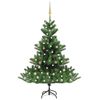 vidaXL Albero Natale Artificiale Nordmann LED Palline Verde 120 cm