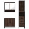 vidaXL Set Mobili da Bagno 3 pz Rovere Marrone in Legno Multistrato