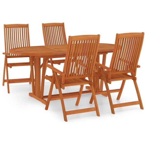 vidaXL Set da Pranzo per Giardino 7 pz in Legno Massello di Eucalipto