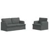 vidaXL Set di divani 2 pcs Grigio scuro 162 x 80 x 85 cm Tessuto