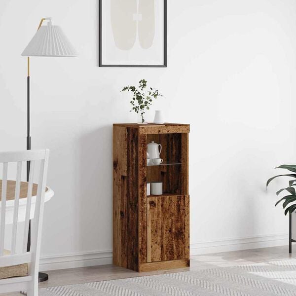 vidaXL Madia LED Marrone 41 x 37 x 100 cm Legno multistrato