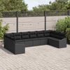 vidaXL Set di divani con cuscino 10 pcs Nero polyrattan