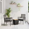 vidaXL Set Bistro da Giardino 3 pcs Nero Poly Rattan