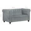 vidaXL Divano Chesterfield a 2 Posti Grigio in Vera Pelle