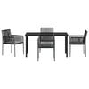 vidaXL Set da Pranzo per Giardino 5 pcs Nero Rattan in PE