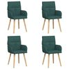 vidaXL Sedie da pranzo 4 pz Tessuto Verde Scuro 60 x 56 x 96 cm