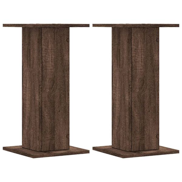 vidaXL Supporti Altoparlanti 2 pz Marrone 30x30x60cm Legno Multistrato
