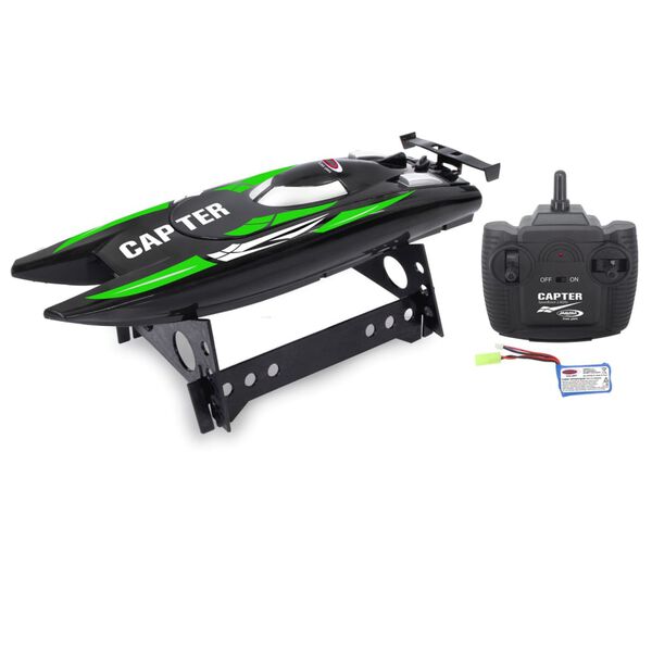 JAMARA Motoscafo RC Capter Nero e Verde da 2,4 GHz